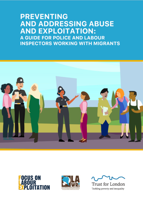 Cover FLEX Ver&ouml;ffentlichung Preventing and Addressing Abuse and Exploitation: A Guide for Police and Labour Inspectors Working with Migrants
